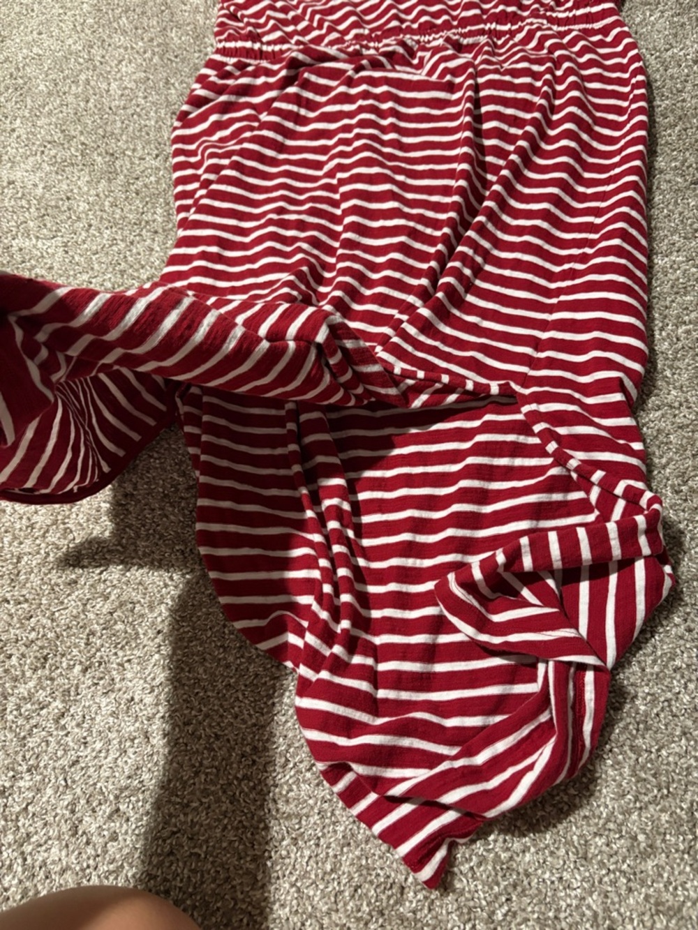 Old Navy Red and White Striped Midi Dress w/ Back Cut Outs - Picture 2 of 7